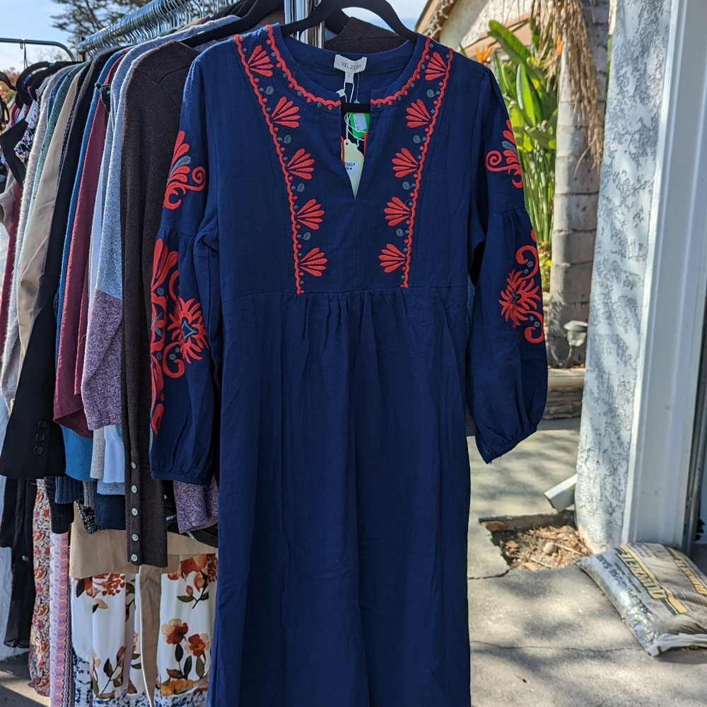 Midi long sleeve tunic dress